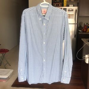 Blue, green, white dress shirt